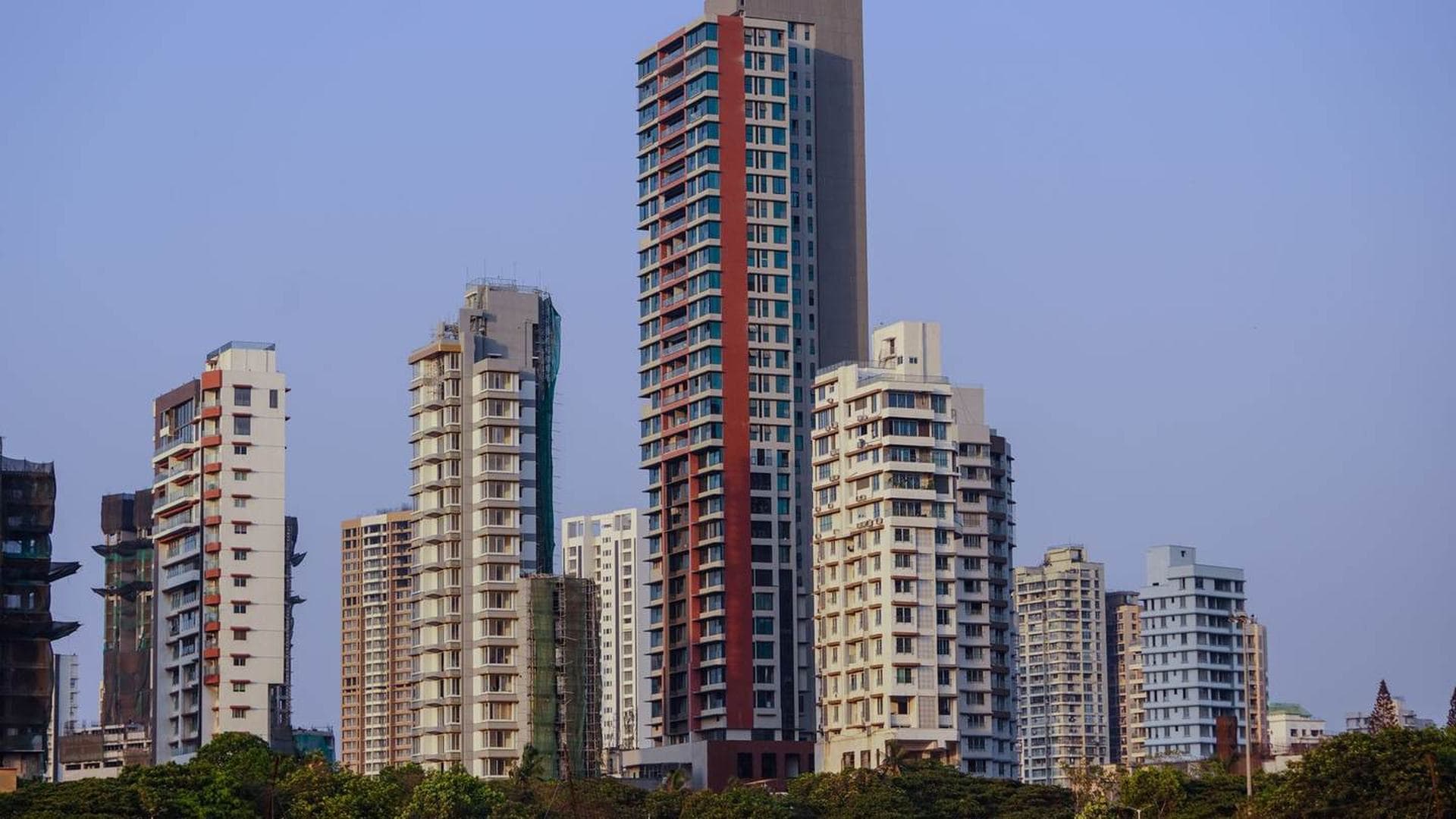 Residential towers in the Mumbai skyline