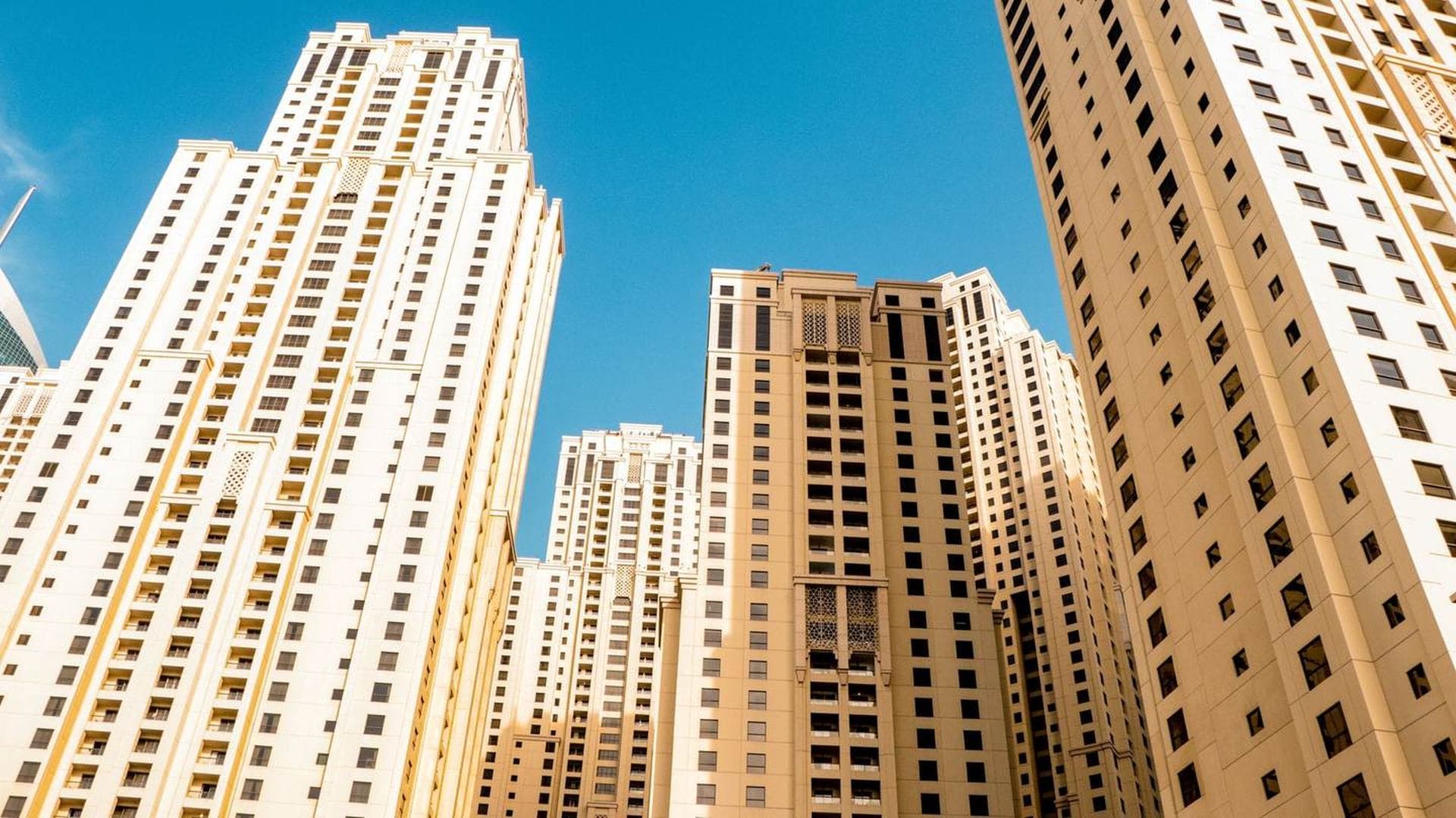 Modern high rise apartment buildings